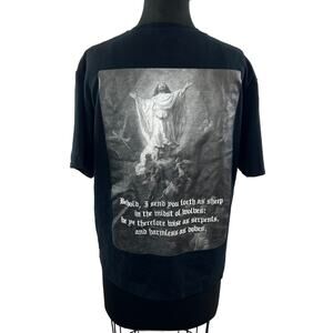 DCPL Behold T-Shirt Black Cotton Crewneck Short Sleeve Spiritual Print Size S